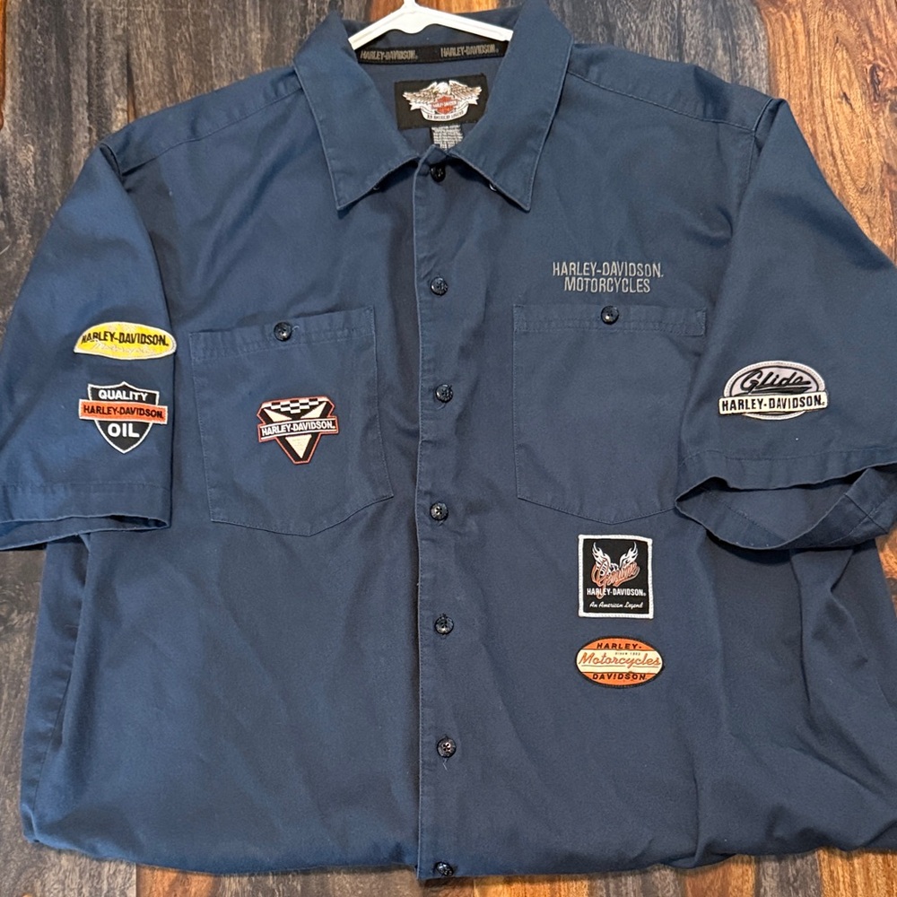 Harley-Davidson vintage mechanic button down shirt